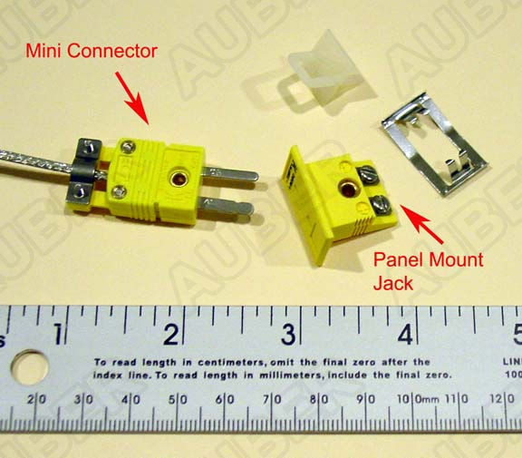 Panel mount mini connector for K thermocouple